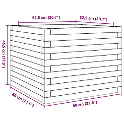 vidaXL Jardinière 60x60x45,5 cm bois de pin imprégné pas cher