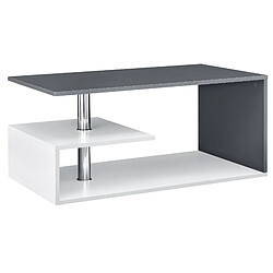 Avis Table Basse Haarlem 90 x 50 x 41 cm Blanc Gris foncé [en.casa]