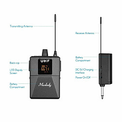 Justgreenbox Système de microphone cravate sans fil UHF 1 TX et 1 RX pas cher