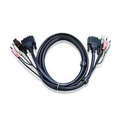 Aten 2L-7D05UD cordon KVM DVI/USB/Audio Dual Link - 5M