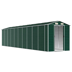 Helloshop26 Abri de jardin cabane cabanon maison de stockage remise extérieur hangar outils robuste 191 x 895 x 198 cm acier galvanisé vert 02_0022356