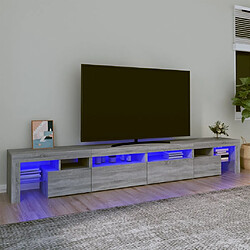 vidaXL Meuble TV avec lumières LED Sonoma gris 260x36,5x40 cm