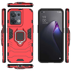 Htdmobiles Coque pour Oppo Reno 8 5G - housse etui rigide anti choc + verre trempe - ROUGE