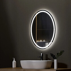 Avis EMKE Miroir led salle de bain 50 × 70 cm Miroir salle de bain lumineux avec 3 Couleurs de lumière réglables+Anti-buée, Économie d'énergie miroir led