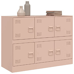 Avis vidaXL Buffet rose 99x39x73 cm acier