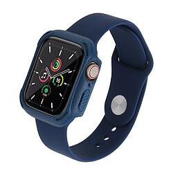 Coque en TPU double couleur, bleu foncé/noir pour votre Apple Watch Series 7 45mm