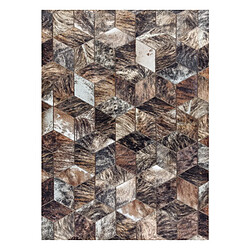 RUGSX Tapis PATCHWORK 21715 marron - Peau de vache, Diamants 120x170 cm