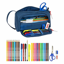 Trousse Scolaire avec Accessoires Munich Soon Bleu (32 Pièces)