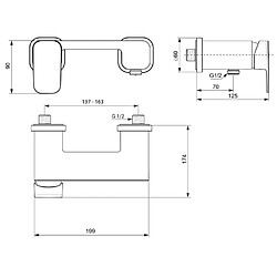 Ideal Standard - Mitigeur douche mural chromé - TONIC II