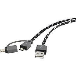 Renkforce Micro-USB/Lightning 2-in-1 Lade- & Sync-cable 0,2 m