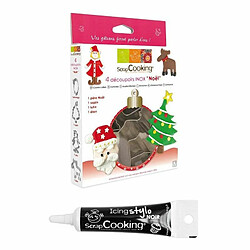 Scrapcooking Emporte-pièces gâteaux de Noël + Stylo de glaçage noir