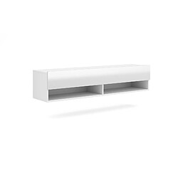 VIVALDI Meuble TV - DERBY 2 - 140 cm - blanc mat / blanc brillant - style moderne