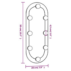 vidaXL Miroir mural avec lumières LED 20x50 cm verre ovale pas cher