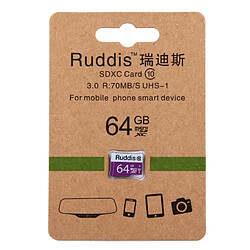 Wewoo Carte mémoire Ruddis 64 Go haute vitesse classe 10 TF / Micro SDXC UHS-1 U1 pas cher