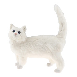 Lifelike chat chaton modèle fourrure Pet Home Decor enfants jouets cadeaux blanc