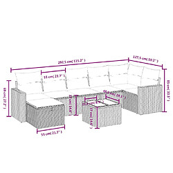 Avis vidaXL Salon de jardin 8 pcs avec coussins gris clair résine tressée