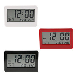 grand calendrier numérique lcd réveil température snooze table horloge blanc