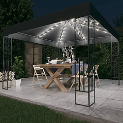 vidaXL Tonnelle avec guirlande lumineuse à LED 3x3 m Anthracite Tissu