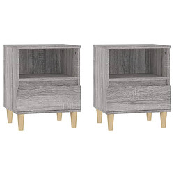 vidaXL Tables de chevet 2 pcs Sonoma gris 40x35x50 cm