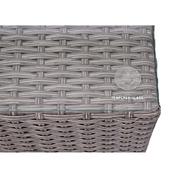 Acheter Decoshop26 Salon de jardin avec fauteuils poufs table et coussins anthracite et polyrotin gris 04_0000526