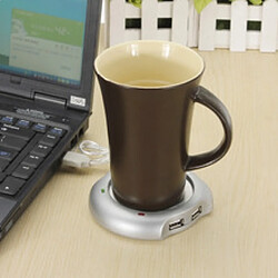 Totalcadeau Chauffe-tasse USB et hub multiplicateur 4 ports