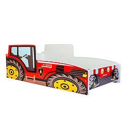 Kobi Lit enfant Tracteur rouge 140x70