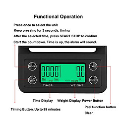 Acheter Universal 3kg/0,1g Goutte-à-goutte café échelle et minuterie Tableau de cuisine numérique électronique portable Balance de haute précision(Le noir)