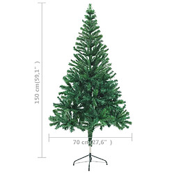 vidaXL Arbre de Noël artificiel pré-éclairé/boules 150 cm 380 branches pas cher