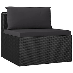 Acheter vidaXL Salon de jardin 9 pcs avec coussins Résine tressée Noir