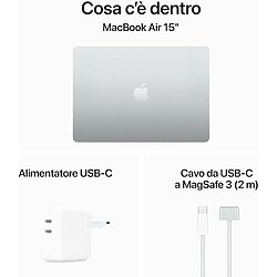 Acheter Apple MacBook Air Ordinateur portable 38,9 cm (15.3') Apple M M3 8 Go 512 Go SSD Wi-Fi 6E (802.11ax) macOS Sonoma Argent