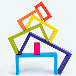 Avis Universal Les derniers bébés en bois arc-en-ciel maison arbre poupée mini empileur blocs jouets arc-en-ciel bar blocs petites tailles incohérentes jeux de table cadeaux | empilement blocs (couleur arc-en-ciel)