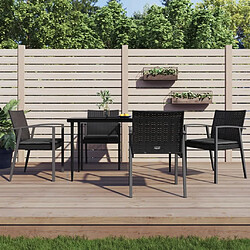 vidaXL Ensemble à manger de jardin 5 pcs coussins résine tressée acier