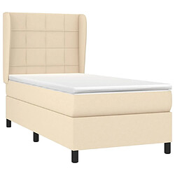 Avis Maison Chic Lit adulte- Lit + matelas,Sommier à lattes de lit avec matelas Crème 80x200 cm Tissu -GKD23113