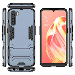 Coque en TPU hybride cool guard avec béquille bleu pour votre OPPO A91/F15