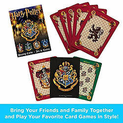 AQUARIUS cartes A jouer Harry Potter A Jeu de cartes sur le thAme des Acussons de la maison pour vos jeux de cartes prAfArAs A Marchandises et objets de collection Harry Potter sous licence officielle A Taille poker avec finition lin