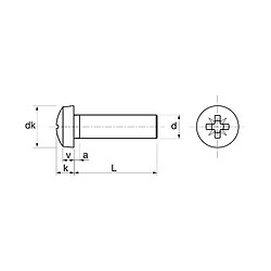 Avis Vis à métaux Acton tête cylindrique cruciforme inox A2 DIN 7985