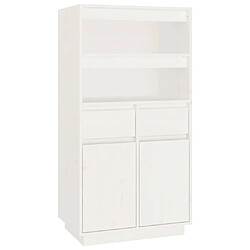 vidaXL Buffet haut Blanc 60x40x116,5 cm Bois massif de pin