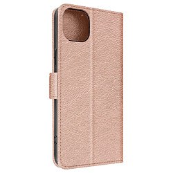 Avizar Housse iPhone 14 Clapet Portefeuille Fonction Support Vidéo Rose Gold