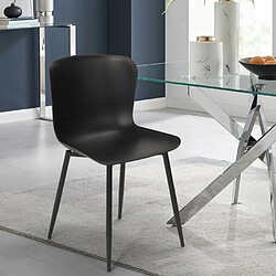 Ahd Amazing Home Design Chaise design moderne en polypropylène et métal pour cuisine bar restaurant Chloe, Couleur: Noir