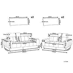 Avis Beliani Ensemble de canapés 5 places en tissu gris VEGAMO