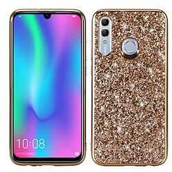 Wewoo Coque en TPU antichoc poudre pailletée pour Huawei Honor 10 Lite Or