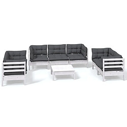 Maison Chic Salon de jardin 8 pcs + coussins - Mobilier/Meubles de jardin - Table et chaises d'extérieur Bois de pin massif -MN33757