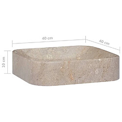 vidaXL Lavabo Gris 40x40x10 cm Marbre pas cher