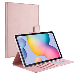 Etui en PU fermoir magnétique, anti-chute avec support pour votre Samsung Galaxy Tab S6 Lite/S6 Lite (2022) - or rose