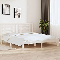 vidaXL Cadre de lit sans matelas blanc 180x200 cm bois massif 