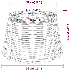 vidaXL Abat-jour de plafonnier blanc Ø38x23 cm osier pas cher