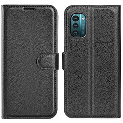 Etui en PU texture litchi avec support, noir pour votre Nokia G11/G21