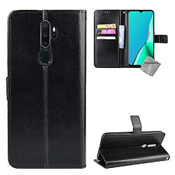 Htdmobiles Housse etui portefeuille avec coque intérieure en silicone pour Oppo A5 (2020) + film ecran - NOIR