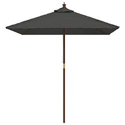 Helloshop26 Parasol de jardin avec mât en bois 198 x 198 x 231 cm anthracite 02_0008333