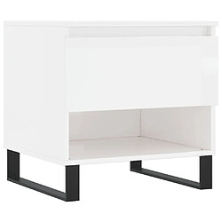 Maison Chic Lot de 2 Tables basses,Table Console pour salon blanc brillant 50x46x50cm bois d'ingénierie -MN49806 pas cher